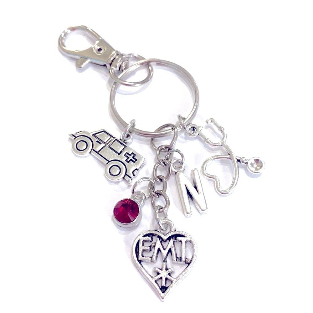 EMT Keychain Purse Charm Ambulance Gift - Picture 5 of 6